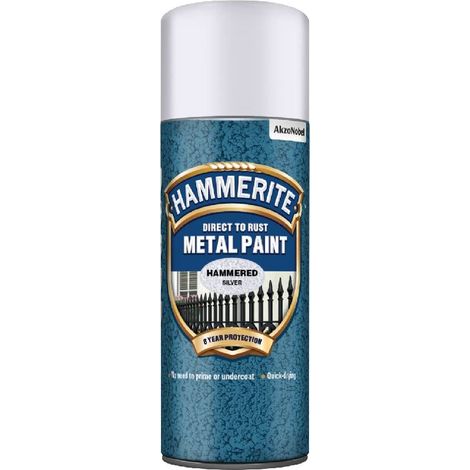 Hammerite 5084783 Direct to Rust Hammered Finish Aerosol Silver 400ml HMMHFSGAERO