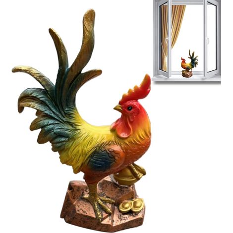 Statue de Coq - Sculpture De Poulet en Résine - Décoration Intérieure Coq - (1/5)