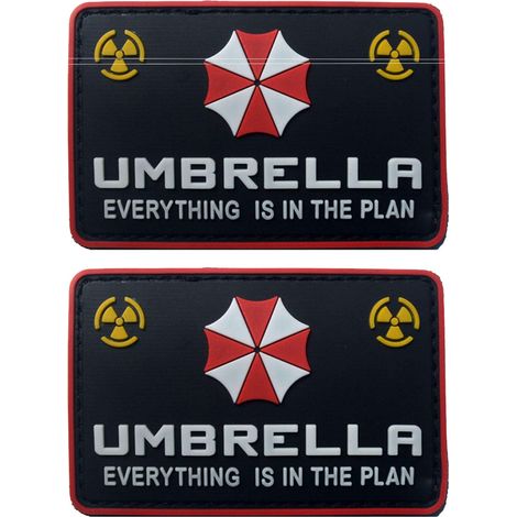 2 Stück Resident Evil Umbrella Corporation PVC-Aufnäher