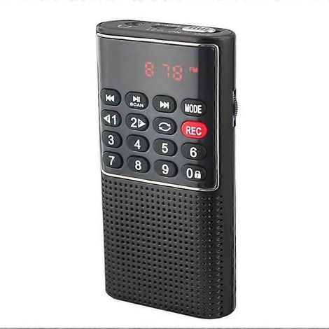 Mini radio FM portable de poche, lecteur MP3, style Walkman, avec enregistreur et batterie rechargeable, idéale pour la randonnée. (1/5)