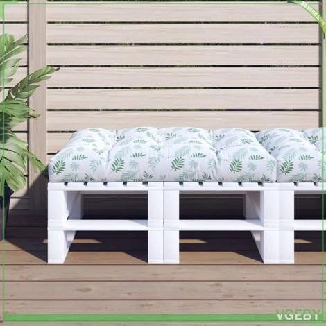360531 Coussin de palette à motif de feuilles 120x80x12 cm Tissu (1/5)