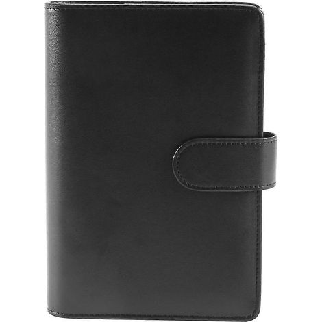 25-teiliges A6-Budgetordner-Set aus PU-Leder, Ordnerdeckelplaner, Schwarz (1/5)