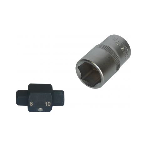 Llave Tapón de Cárter 8-10 mm Cuadrada, Herramienta compatible para Coches Citroën, Peugeot y Volvo
