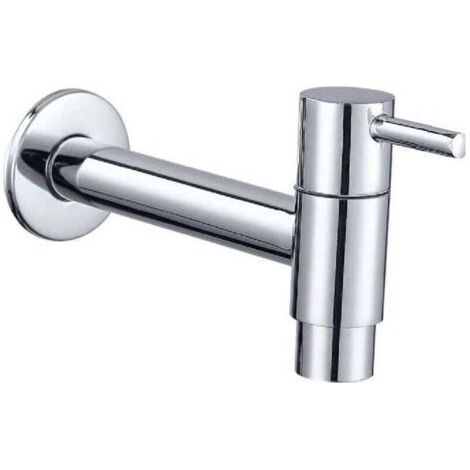 Robinet de jardin, robinet mural, robinet antigel, robinet de salle de bain, robinet en acier inoxydable à économie d'eau pour salle de bain, lavabo, balcon, cuisine (argenté)