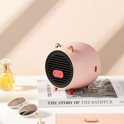 Chauffage soufflant électrique, mini chauffage soufflant USB, chauffage d'appoint portable en céramique pour la maison, le bureau ou la salle d'étude (rose) (1/5)