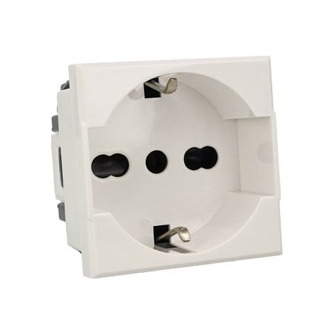 Presa Schuko 2P+T 16A Bianco Compatibile Bticino Axolute (1/2)