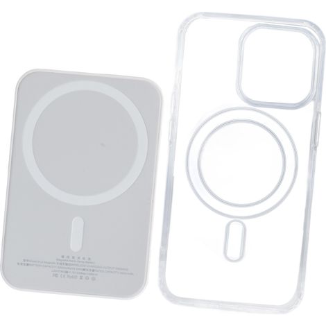 Kit de charge rapide pour iPhone : coque de téléphone avec batterie externe magnétique, base de charge sans fil, prise américaine 100-240 V pour iPhone 13 Pro Max (1/5)