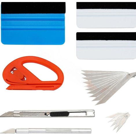 Kit D'outils Pour Pose De Films Vinyl - Raclette En Feutre - Coupeur D'arêtes - Raclette Souple Pour Coins - 8 Pièces (1/5)