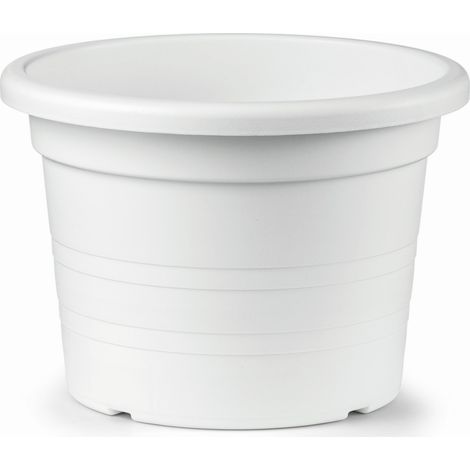 Vaso Cilindro Plastica Weiß - 35 cm