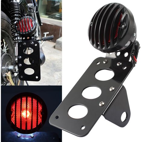Feux arrière pour plaques d'immatriculation de motos, feux arrière rétro Harley, feux de plaque d'immatriculation modifiés, feux de freinage, vente directe. (1/5)