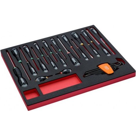 BAHCO - Jeu de clés mâles/tournevis, module mousse 3/3 Fit&Go - 29 pcs