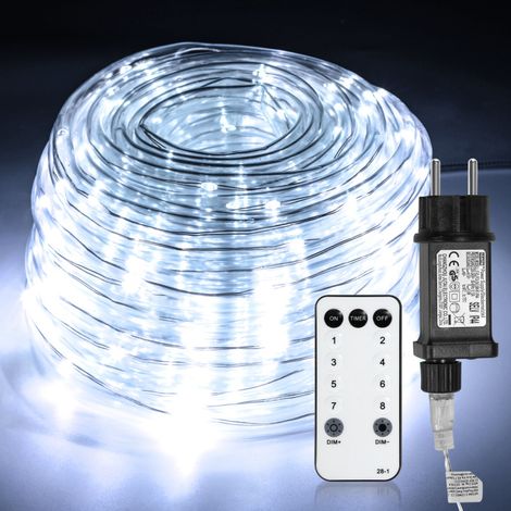 Randaco Tubo luminoso a LED con telecomando Tubo luminoso per esterni/interni Bianco-20m (1/5)