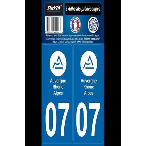 ADHESIFS REGION DEPARTEMENT 07 AUVERGNE RHONE ALPES X2