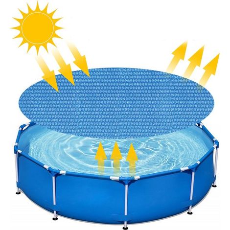 Couverture de piscine - Bâche à bulles - Protection solaire, anti-poussière et thermique pour piscines hors sol et gonflables, convient également aux spas - 180 cm (6 pieds) Bleu 28 x 28 cm (1/5)