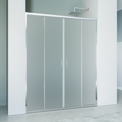 Porta doccia scorrevole ingresso centrale opaca 6mm h195 agata, misura 172 (1/4)