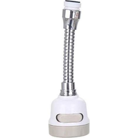360 Degree Movable Kitchen Faucet Head, Water Saving Filter Nozzle, 3 Modes Adjustable Shower Head Filter Sprayer for Kitchen Bathroom (Long White) - (1/5)