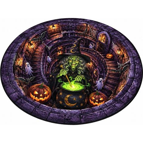 Tapis de sol rond Halloween, velours cristal, doux et lavable, cosplay, salon/chambre 40x40 cm - Style 22 (1/5)