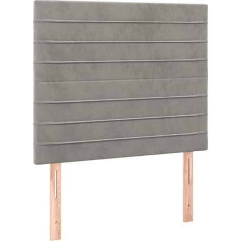 Cabecero accesorio para dormir mueble de dormitorio 2 piezas 100 x 5 x 78/88 cm tela de terciopelo gris claro TDL0206441