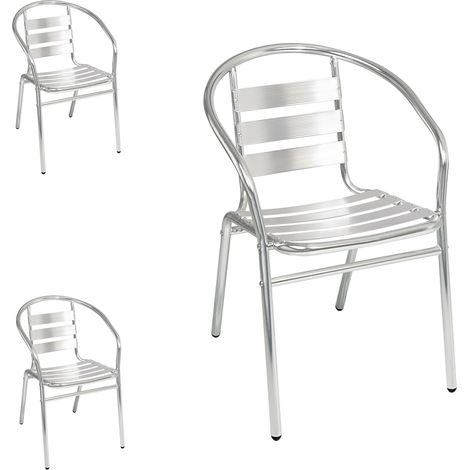 3 Stück Bistro Stapelstuhl Aluminium-M537474-3 (1/3)