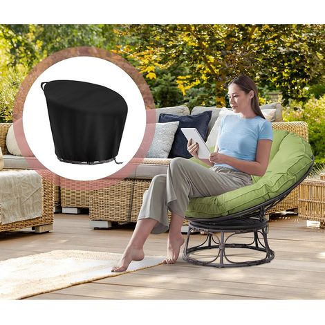 Schutzhülle für Papasan-Sessel, Rattan, wasserdicht, winddicht, strapazierfähig, für Hängesessel – Für Hängesessel – 119 x 89/46 cm