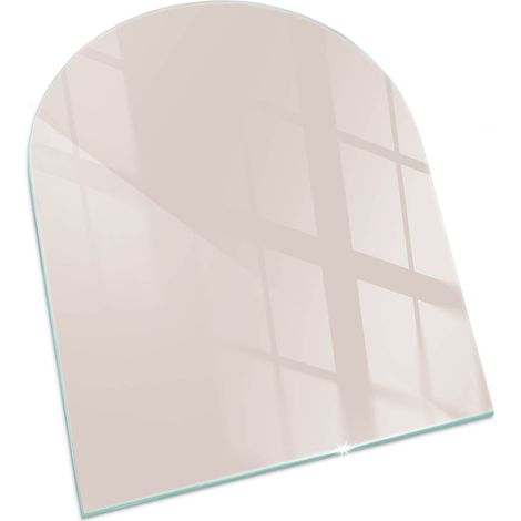 Décorative Plaque Rectangulaire de protection de sol en verre trempé pour cheminée ou poêle moderne Couleur Rose pâle 80x70 cm (1/5)