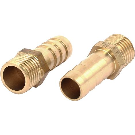 Raccord Cannelé Mâle BSP 1/4 10mm Dia Int. tuyau laiton Raccord connecteur 5pcs (1/4)