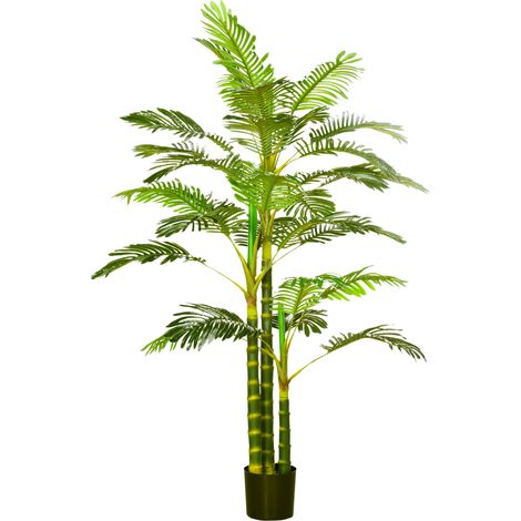 Palmier areca artificiel hauteur 190 cm avec 30 grandes feuilles en plastique pot inclus (1/5)