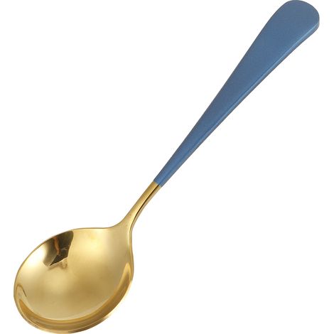 5 Cuillères à soupe en acier inoxydable, couverts pour enfants, service de table bleu, ustensiles de cuisine ménagers.