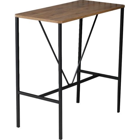 Mesa de bar, mesa de pie, mesa alta Mesa Muebles Mesa de Comedor Nuez Negro (1/5)