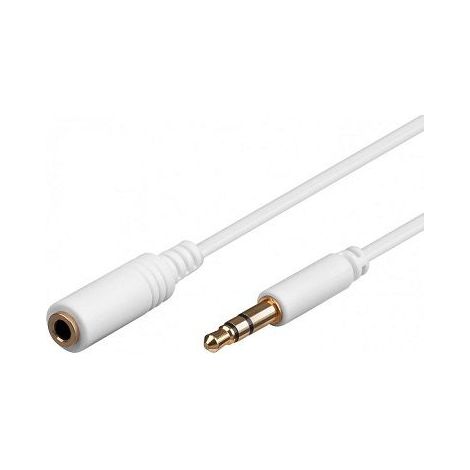 Cable de audio estereo jack 3.5 macho a jack 3.5 hembra 2 M Blanco (1/4)