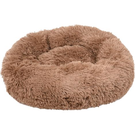 1 - Coussin Pour Chien - Panier Rond - Forme Donut - Repos Confortable - Intérieur - Moka - 50x50cm (1/3)