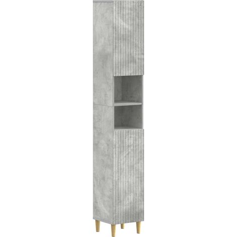 vidaXL Armadio da Bagno con Ripiano Aperto ARNHEM Grigio Cemento (1/5)