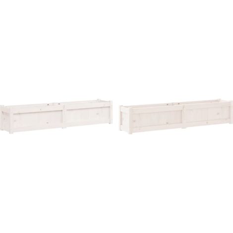 Maison Exclusive - Pflanzkübel 2 Stk. Weiß Massivholz Kiefer