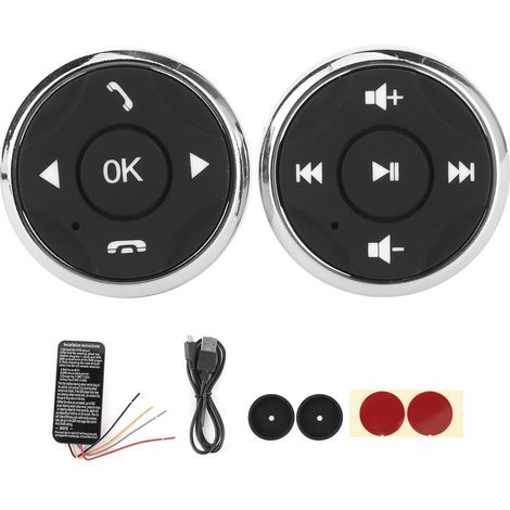 Bouton de Volant Rechargeable USB, Contrôleur Multifonction, Longue Distance de Transmission, Installation Simple, pour Lecteur Multimédia (1/5)