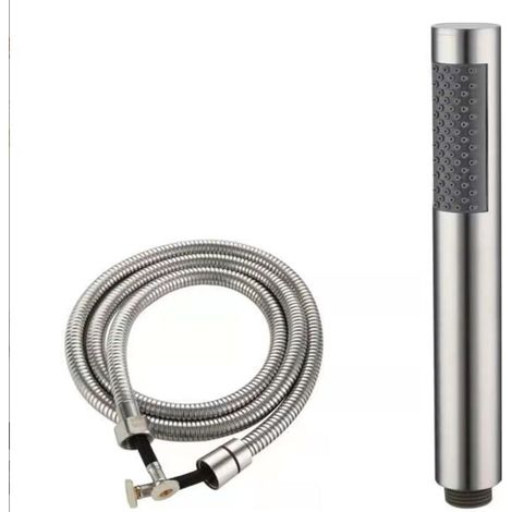 Pommeau de douche brossé en acier inoxydable 304, pommeau de douche à main résistant aux chutes avec tuyau, argent