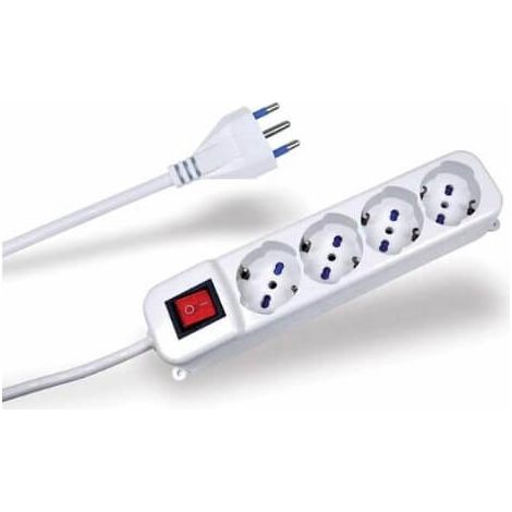 Mehrfachsteckdose mit Schalter - 4 bivalente Schuko-Steckdosen