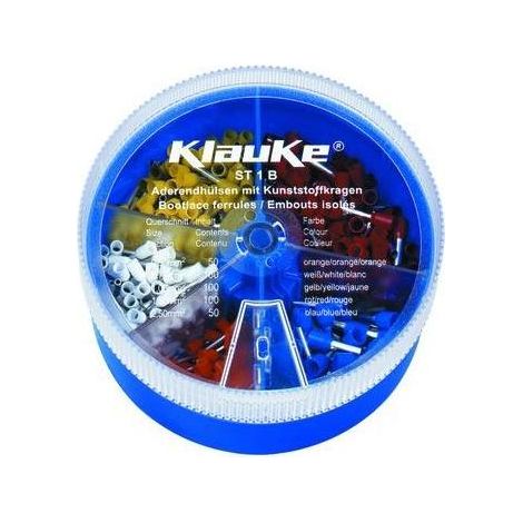 Klauke ST1B Aderendhülsen-Sortiment 0.5 mm², 0.75 mm², 1. mm², 1.5 mm², 2.5 mm² Teilisoliert Orange, (1/5)