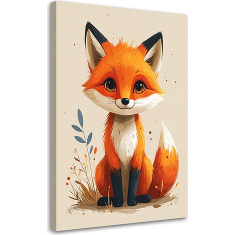 Tableau Moderne, Petit renard renard animaux de la forêt,20x30 (1/4)