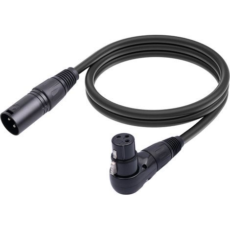 Adaptateur de câble d'extension pour microphone XLR (1 mètre), connecteur XLR femelle à 90° vers connecteur XLR mâle droit à 3 broches. (1/5)