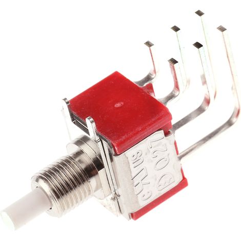 Bouton-poussoir, Momentané, 3 A @ 120 V c.a., Blanc,  Montage sur Circuit imprimé ( Prix pour 1 ) (1/2)