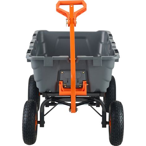 Mophorn Carro volcador, carro volcador de polietileno para jardín con marco de acero fácil de montar, vagón volcador con mango convertible 2 en 1, carretilla utilitaria de 1500 libras de capacidad