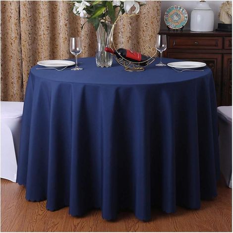 Nappe Ronde Marine 220cm Polyester pour Cuisine, Fête, Mariage