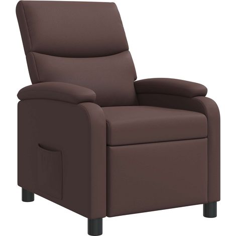 Recliner Brown Faux Leather vidaXL
