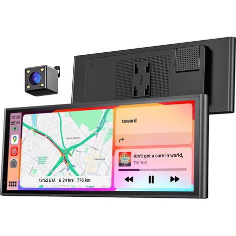 Écran Portable Sans Fil 9,26" CarPlay Voiture pour Apple Car Play & Android Auto, Mises à Jour OTA, Caméra de Recul, Mirror Link, Bluetooth 5.0, Commande Vocale, Navigation GPS, FM (1/5)