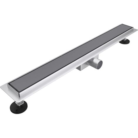 FugaFlow Eccelente Anta caniveau de douche - 90cm - grille fermée - bride de sol - Gunmetal PVD brossé