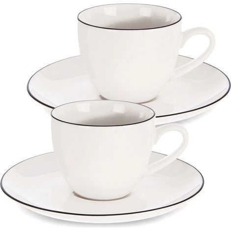 Porcelain Espresso Cup and Saucer Set, 100 ml, 2 Pcs (1/5)