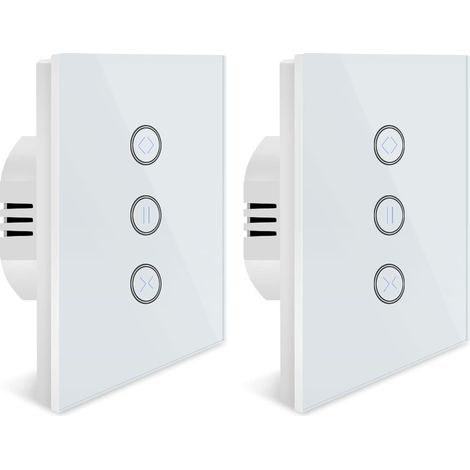 Interrupteur de Rideau, 2x Interrupteur Volet Roulant Connecté, Ouverture Réglable, Commutateur Rideau Stores WiFi (1/5)