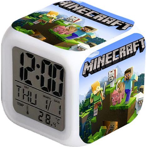 Minecraft Coolie Scarie Cartoon LED Digitalwecker – Leuchtende Farben – Geburtstags- oder Weihnachtsgeschenk (1/5)