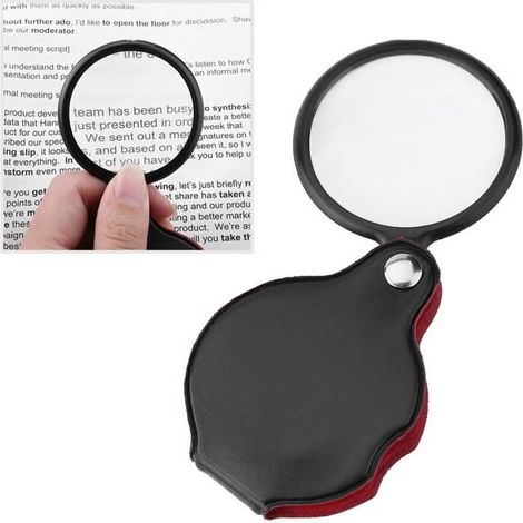 Loupe pliable 8X, mini loupe de poche pour bijoux, avec étui (1/4)