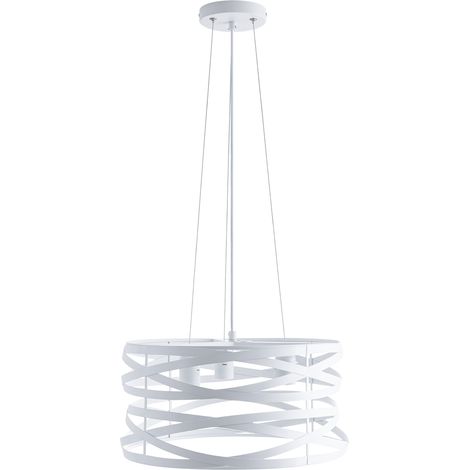 Paco Home Pendelleuchte Hängelampe Esszimmer Esstischlampe Metall Korb Ã40cm 3 Flammig  ohne Leuchtmittel,  Weiß
